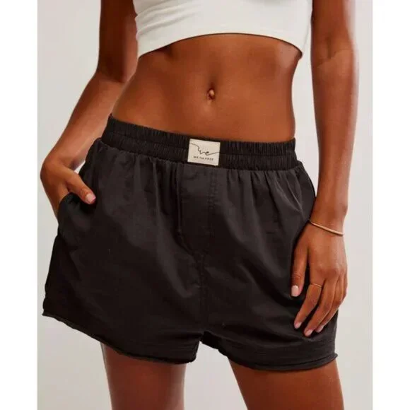 Free People We The Free Day To Day Solid Boxer / Washed Black (S) - NWT - Picture 1 of 8